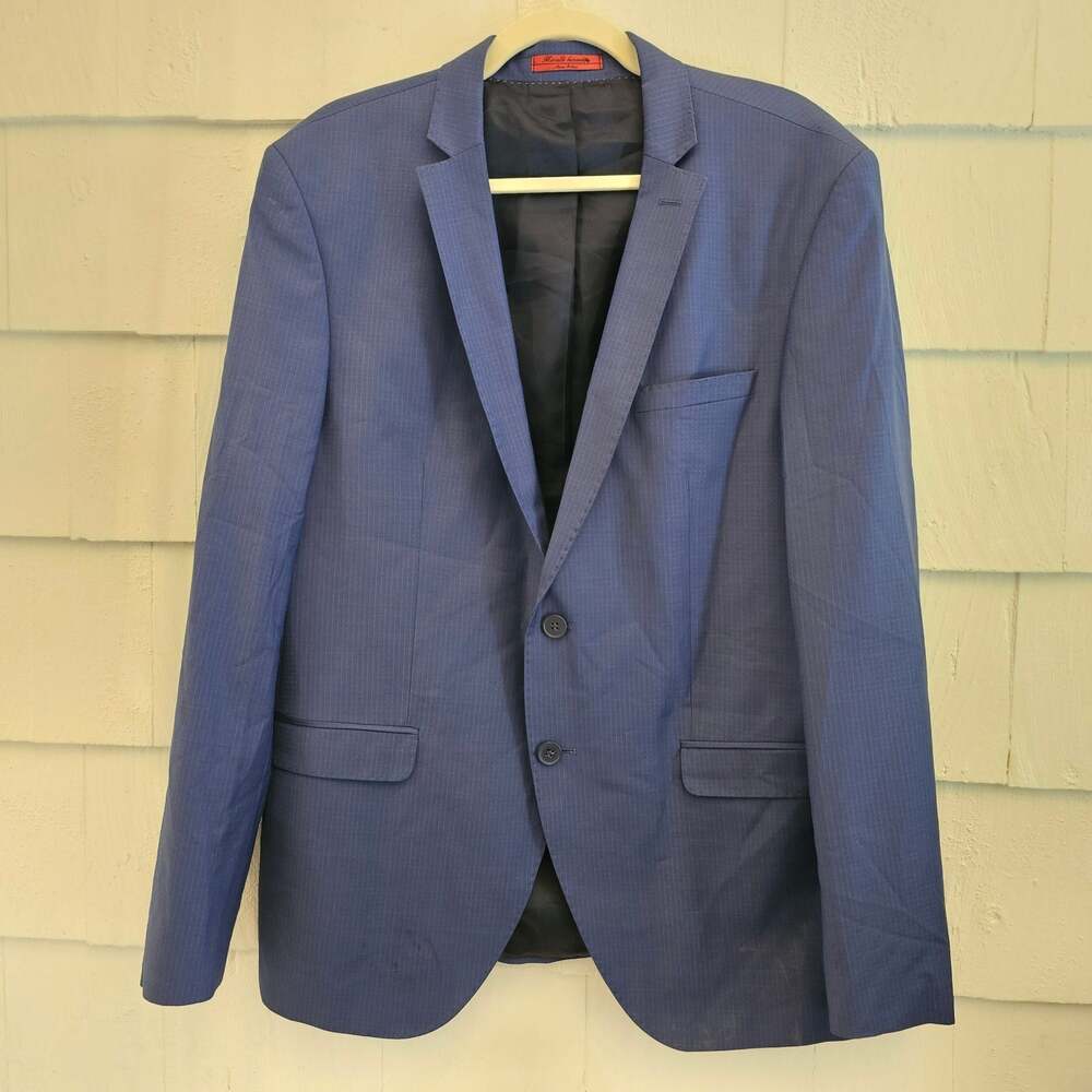 Marcello Luciano Men's Blue Wool Blend Sport Coat Blazer EU 54 US 44R 2 Button